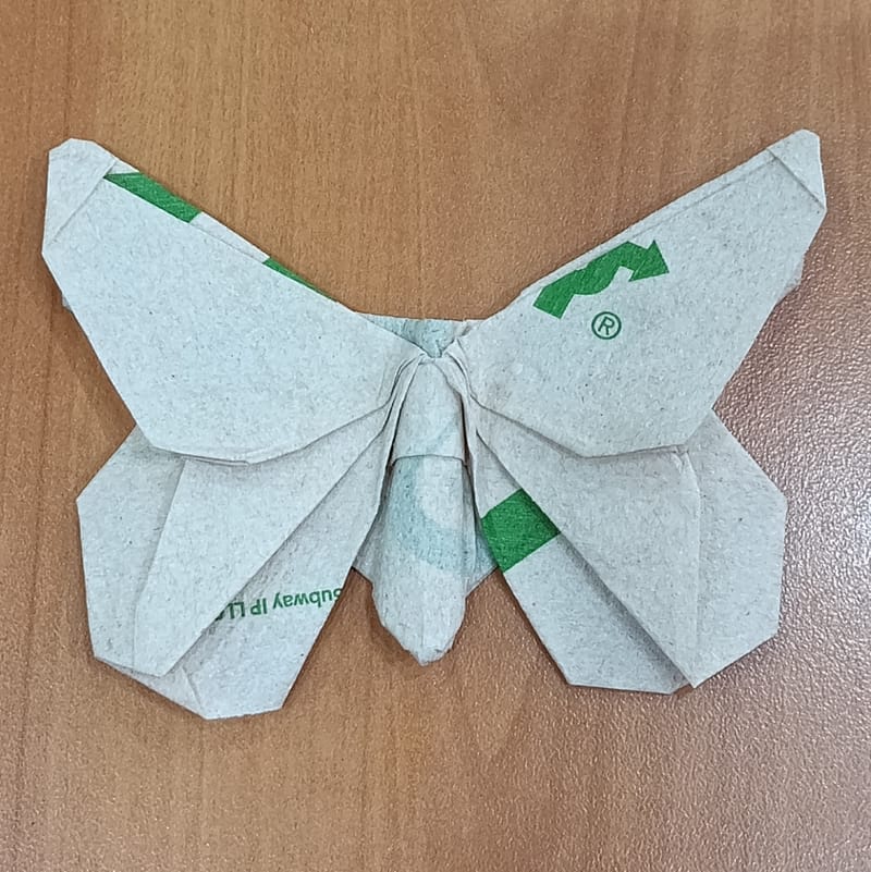 Butterfly on subway serviette