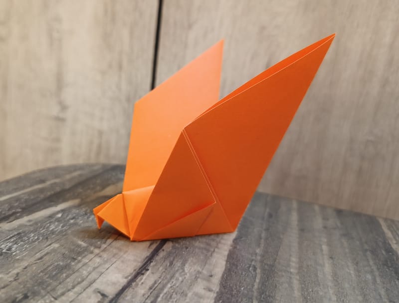 Simple pigeon on orange paper